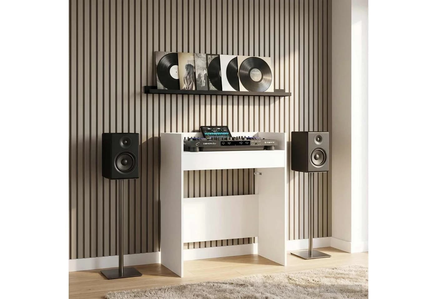 vidaXL DJ Tisch Weiß Holzwerkstoff