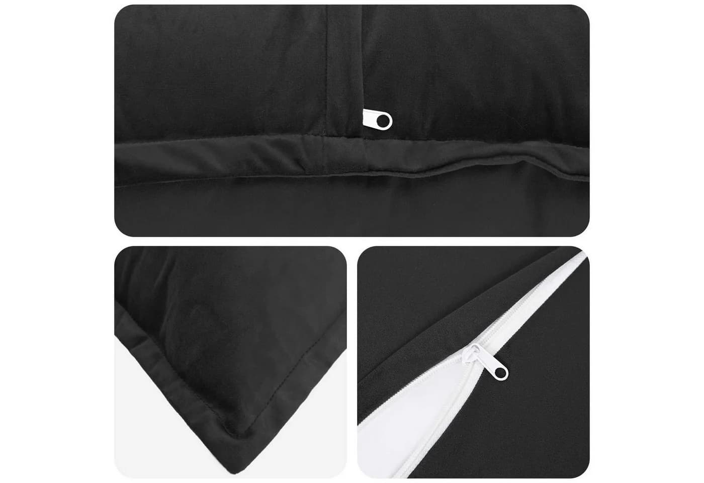 vidaXL Kissenbezug Schwarz Samt 80x80 cm 2er Pack - Bild 5