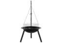 vidaXL Grillkamin Feuerschale mit verstellbarem Grillrost Schwarz Bild 3