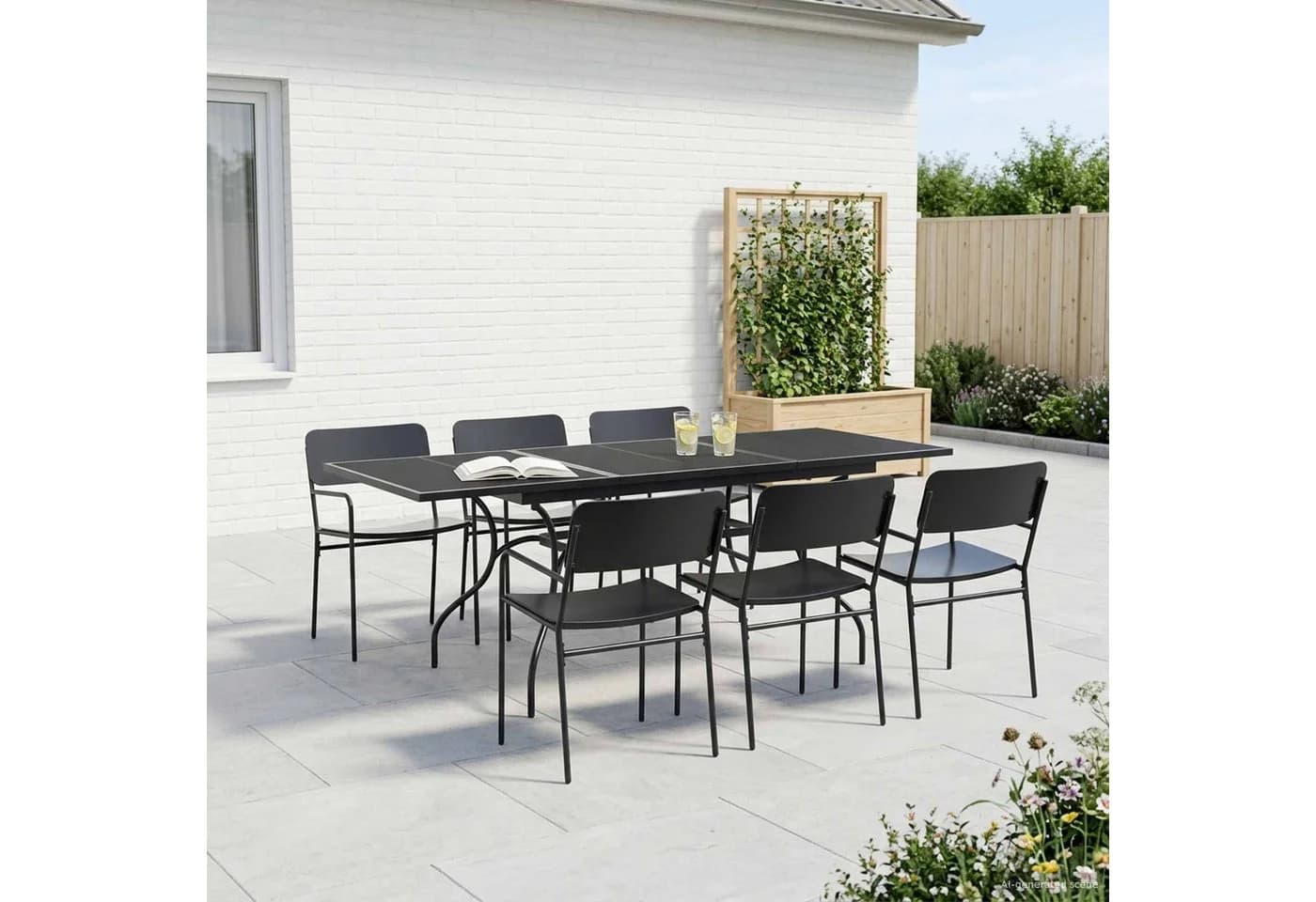 vidaXL Ausziehbarer Gartentisch Mesh Anthrazit Stahl - Bild 3