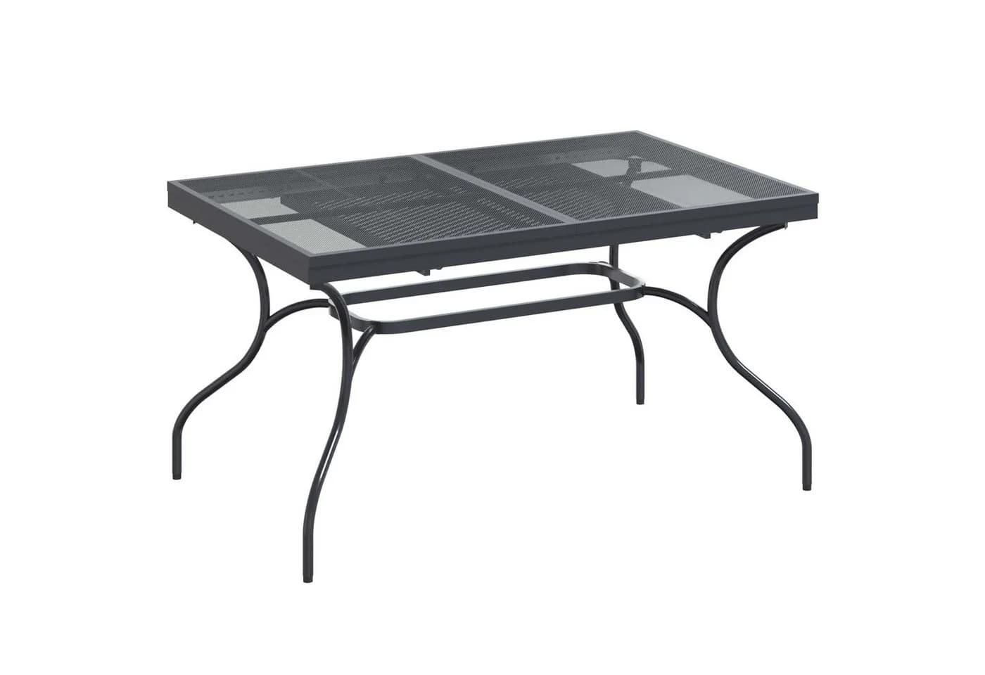 vidaXL Ausziehbarer Gartentisch Mesh Anthrazit Stahl - Bild 4