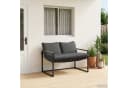 vidaXL Gartenlounge-Set Schwarz Anthrazit Stahl mit Kissen Bild 1