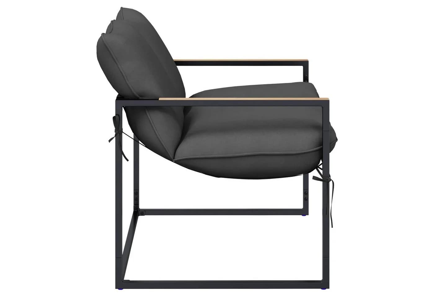 vidaXL Gartenlounge-Set Schwarz Anthrazit Stahl mit Kissen - Bild 5
