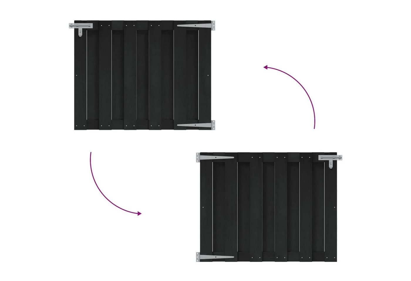 vidaXL Gartentor 100x80 cm WPC Aluminium Schwarz - Bild 5