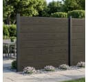 vidaXL Gartenzaun WPC Aluminium Schwarz 180x146 cm Bild 1