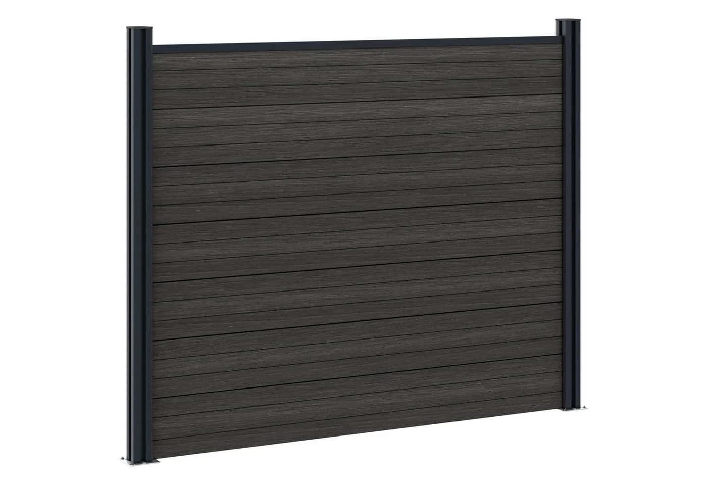 vidaXL Gartenzaun WPC Aluminium Schwarz 180x146 cm - Bild 4
