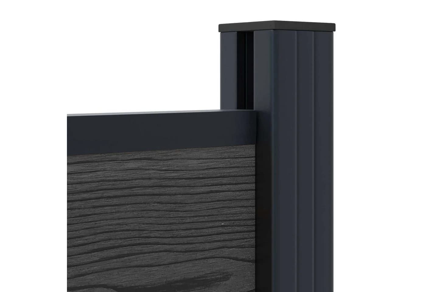 vidaXL Gartenzaun WPC Aluminium Schwarz 180x146 cm - Bild 5