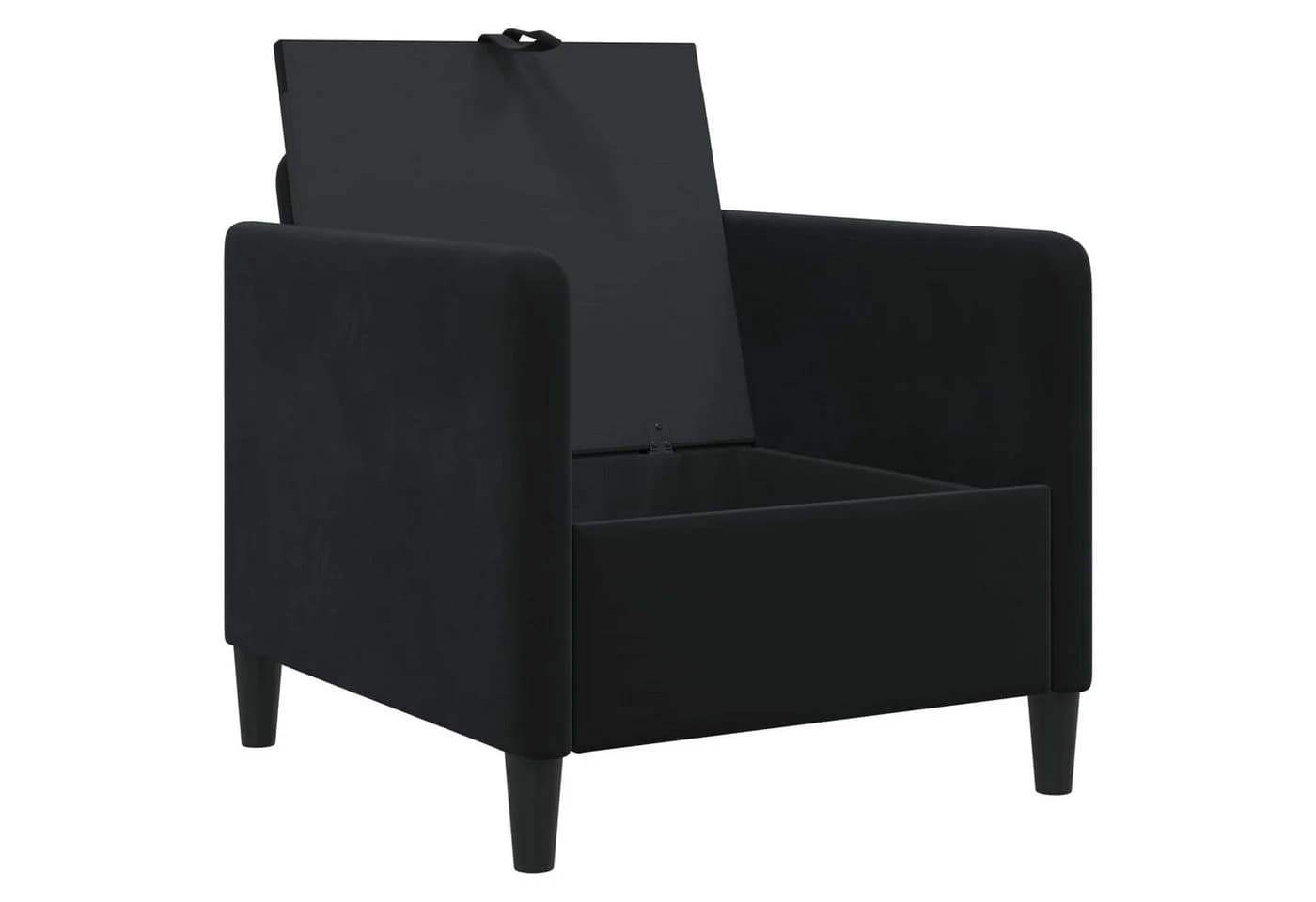vidaXL 1-Sitzer Sofa Schwarz mit Stauraum und abnehmbarem Bezug - Bild 4