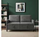 vidaXL 2-Sitzer Sofa mit Stauraum Dunkelgrau Polyester Bild 3