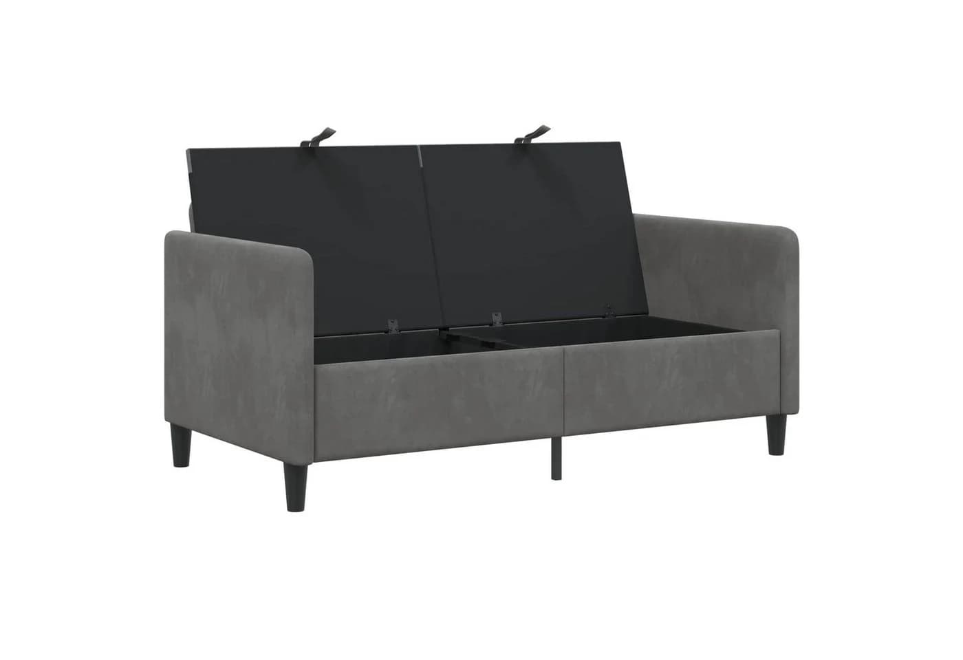 vidaXL 2-Sitzer Sofa mit Stauraum Dunkelgrau Polyester - Bild 4