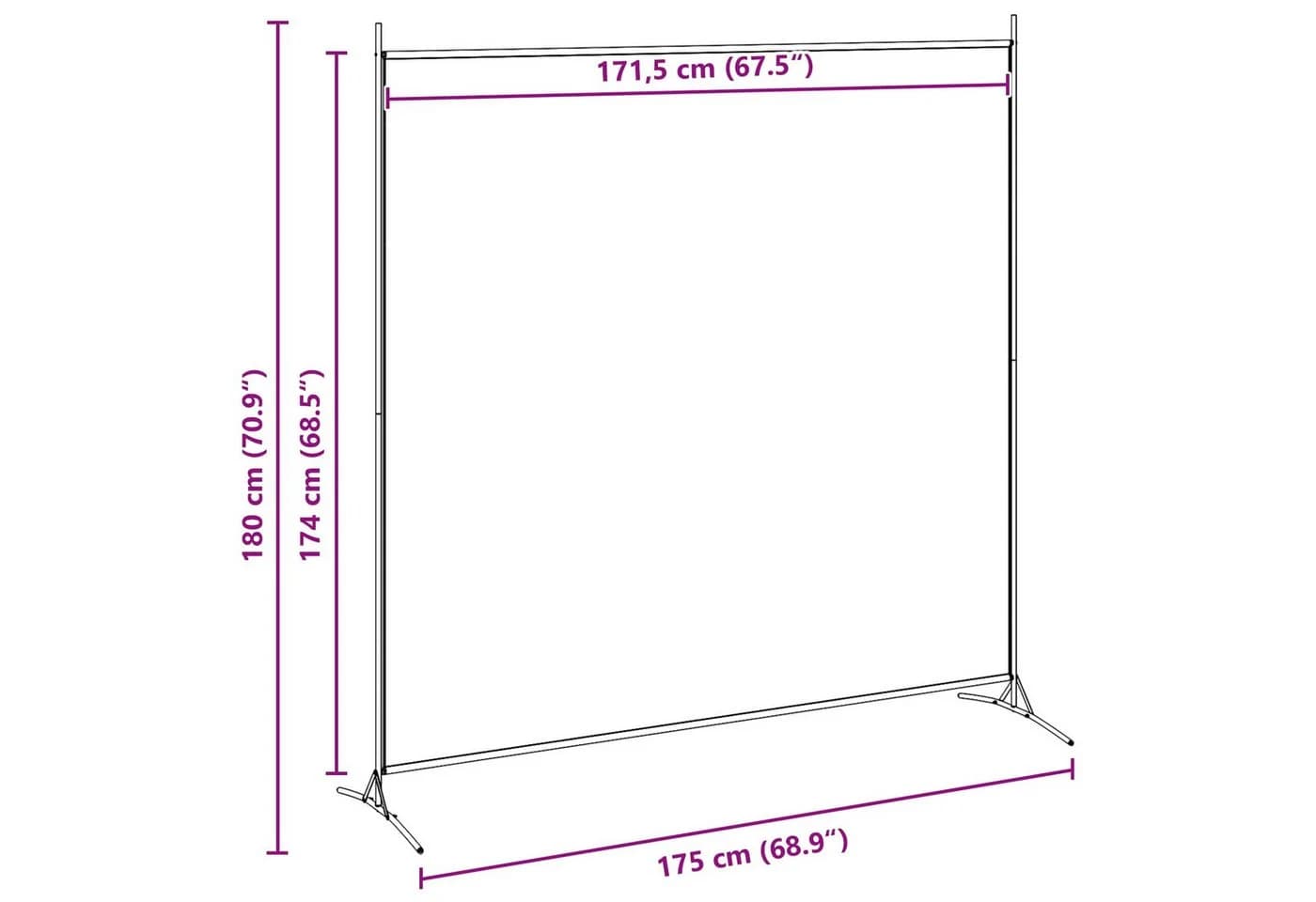 vidaXL Raumteiler Einzel Panel Beige Stoff Faltbar - Bild 5