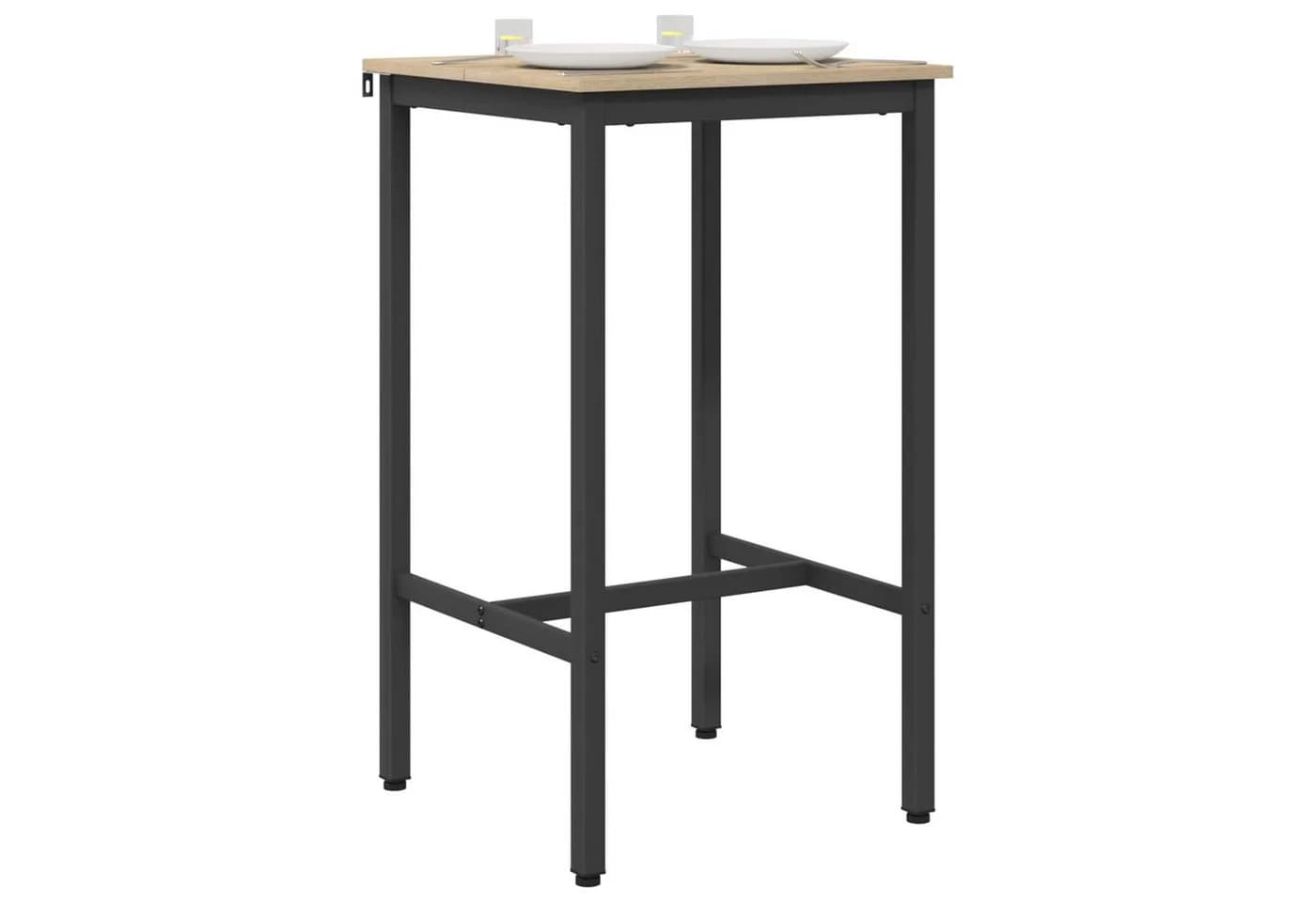vidaXL Bartisch 52x52x90 cm Holzwerkstoff Sonoma-Eiche Schwarz - Bild 3