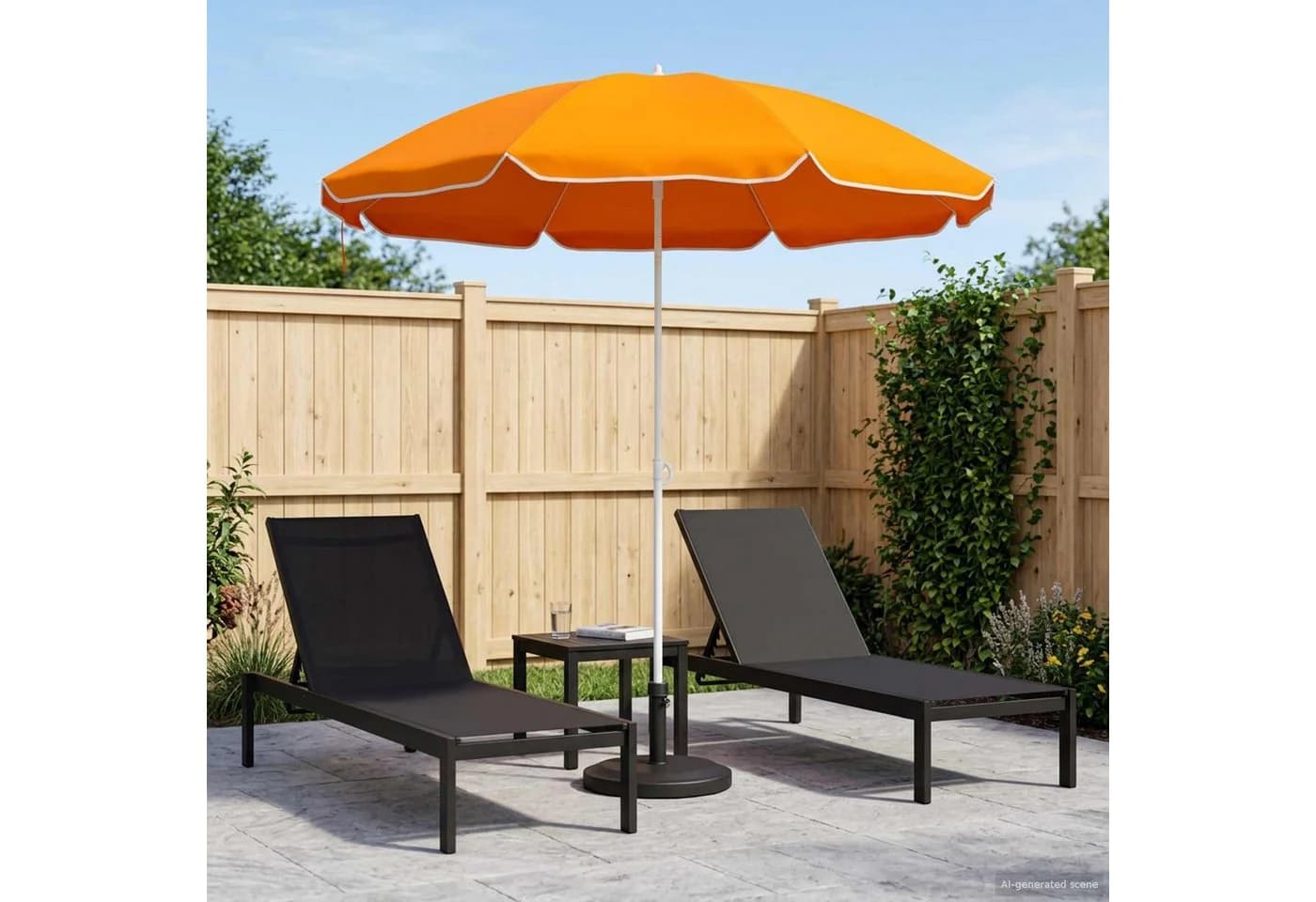 vidaXL Garten-Sonnenschirm Orange 207 cm Polyester Stahl