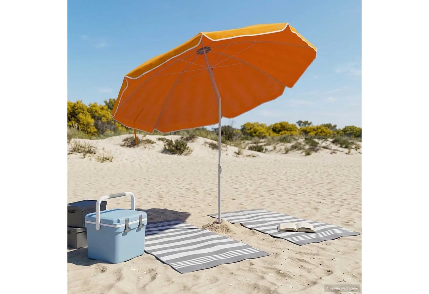 vidaXL Garten-Sonnenschirm Orange 207 cm Polyester Stahl - Bild 3