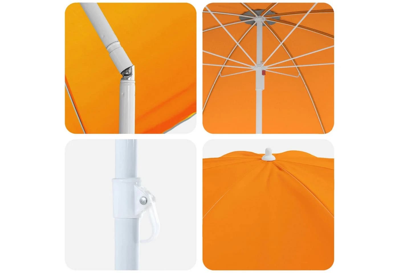 vidaXL Garten-Sonnenschirm Orange 207 cm Polyester Stahl - Bild 4