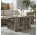 vidaXL Gartentisch Grau PE-Rattan Glas 100x55x37 cm Bild 1
