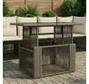 vidaXL Gartentisch Grau PE-Rattan Glas 100x55x37 cm Bild 3