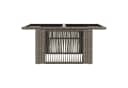 vidaXL Gartentisch Grau PE-Rattan Glas 100x55x37 cm Bild 4