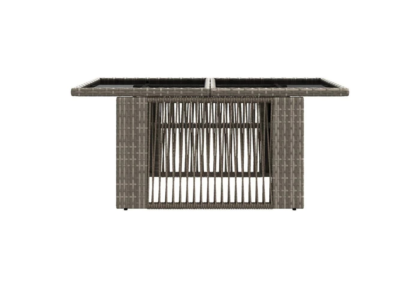 vidaXL Gartentisch Grau PE-Rattan Glas 100x55x37 cm - Bild 4