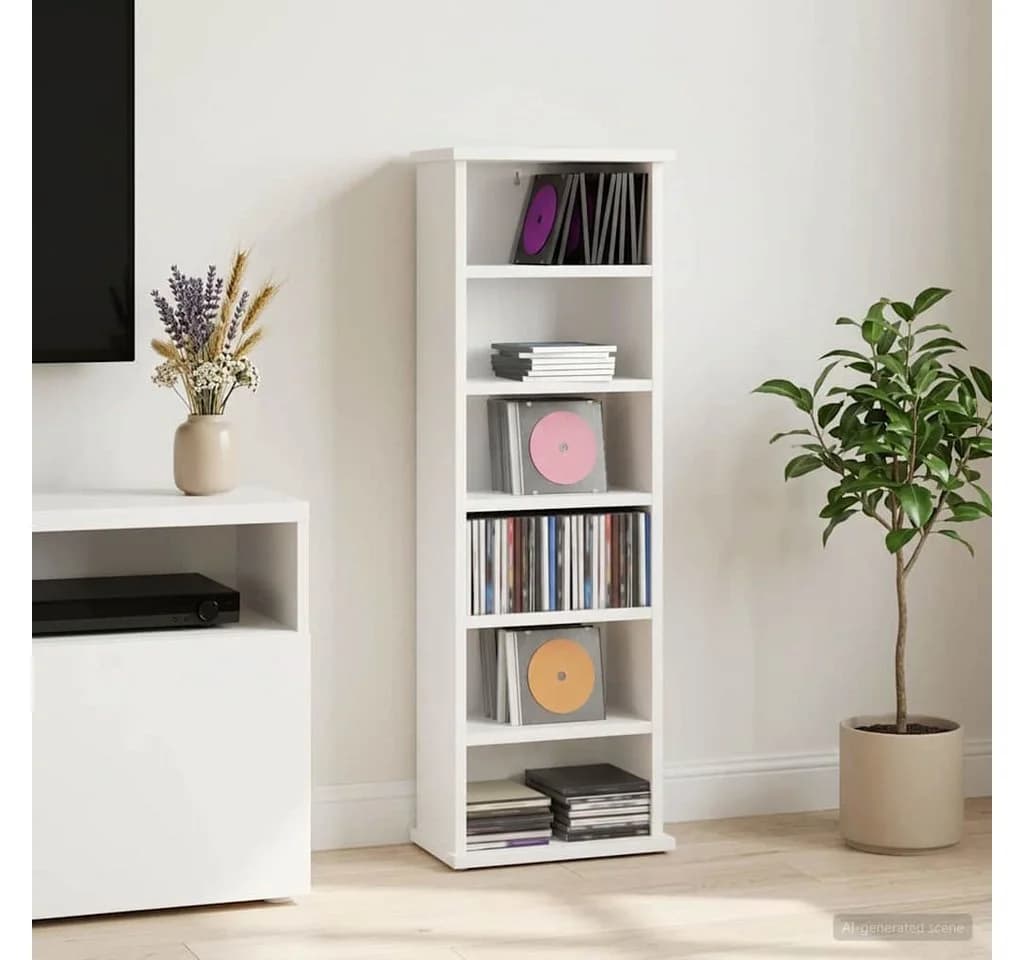 vidaXL CD Regal Weiß Holzwerkstoff Schranksystem