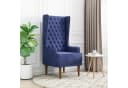 vidaXL Hochlehner-Sessel Polizeiblau Samt Chesterfield Design Bild 1