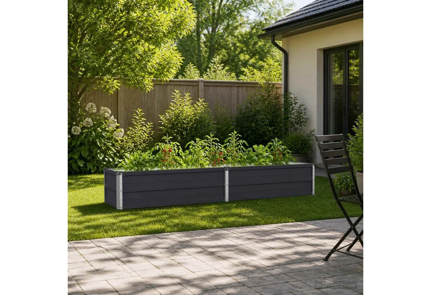 vidaXL Hochbeet Stahl Anthrazit 160x40x24 cm