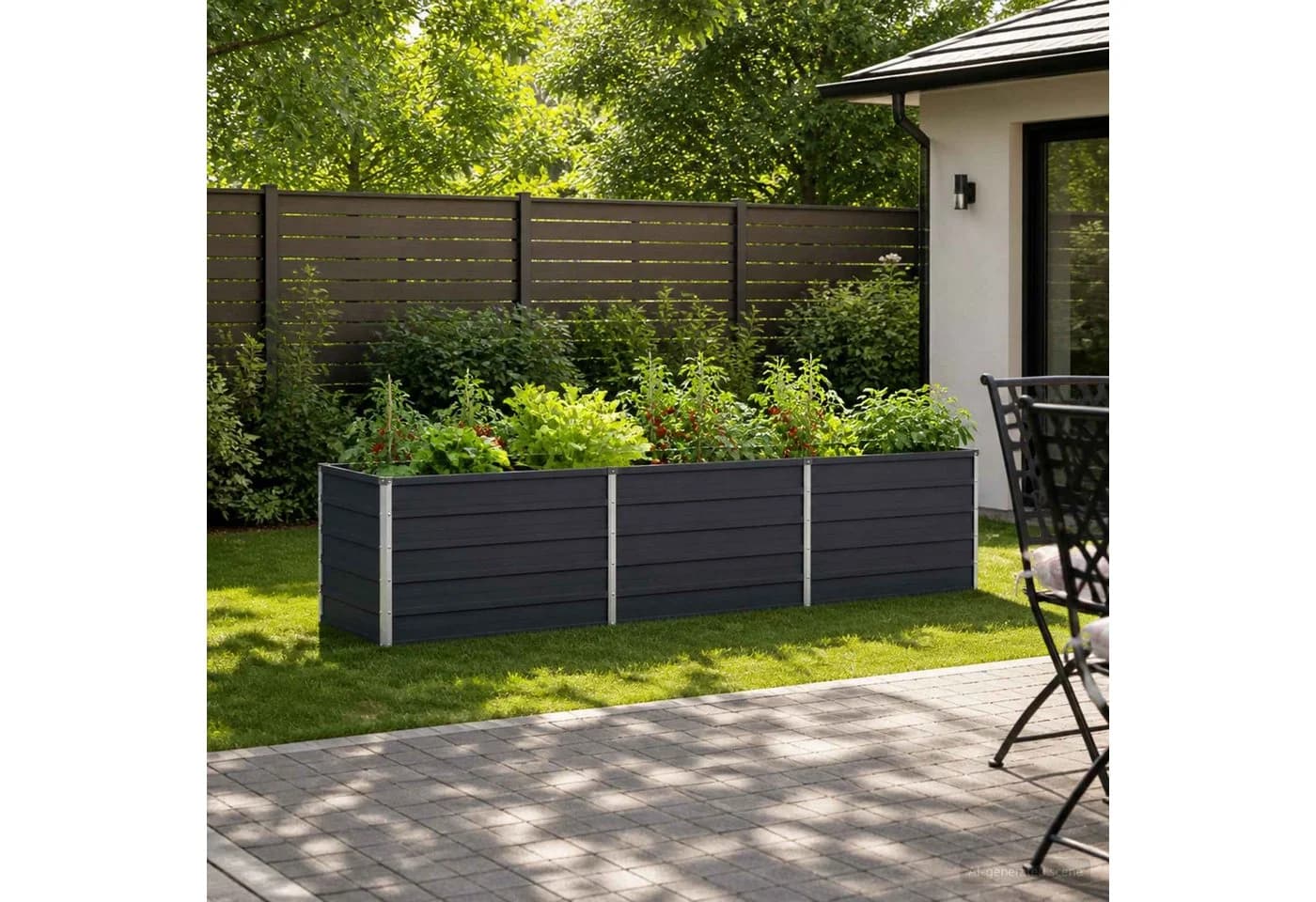 vidaXL Hochbeet Stahl Anthrazit Garten