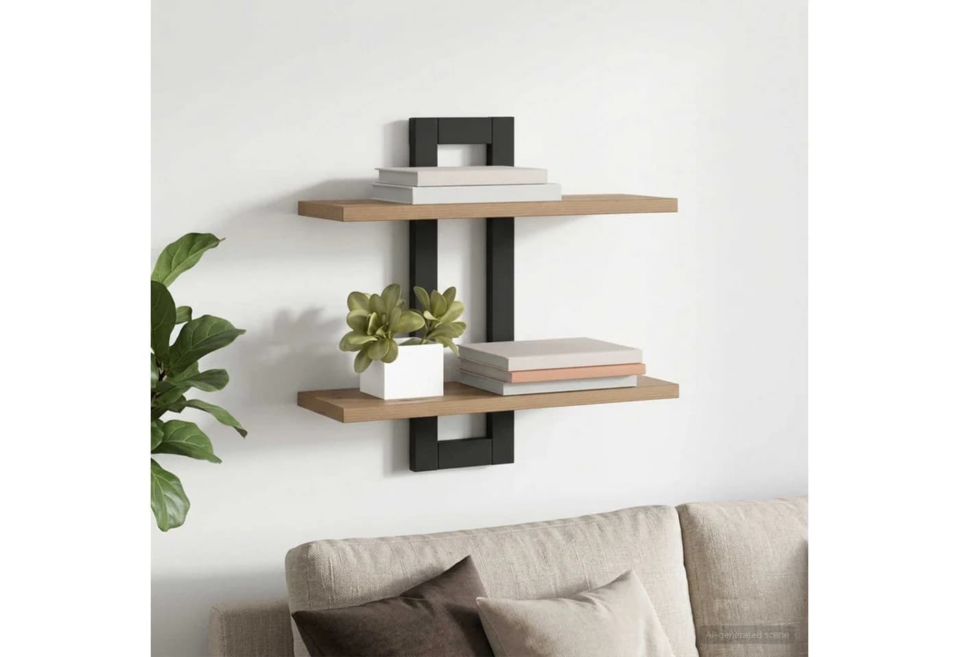 vidaXL Schweberegal Artisan-Eiche Wandmontage Modern