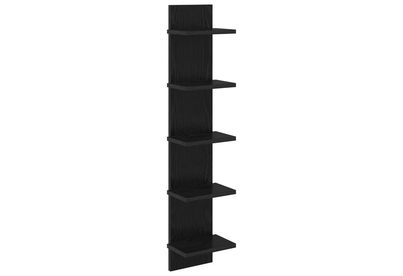 vidaXL Wandregal Schwarz Eichen-Optik Modernes Holzwerkstoff Regal - Bild 2