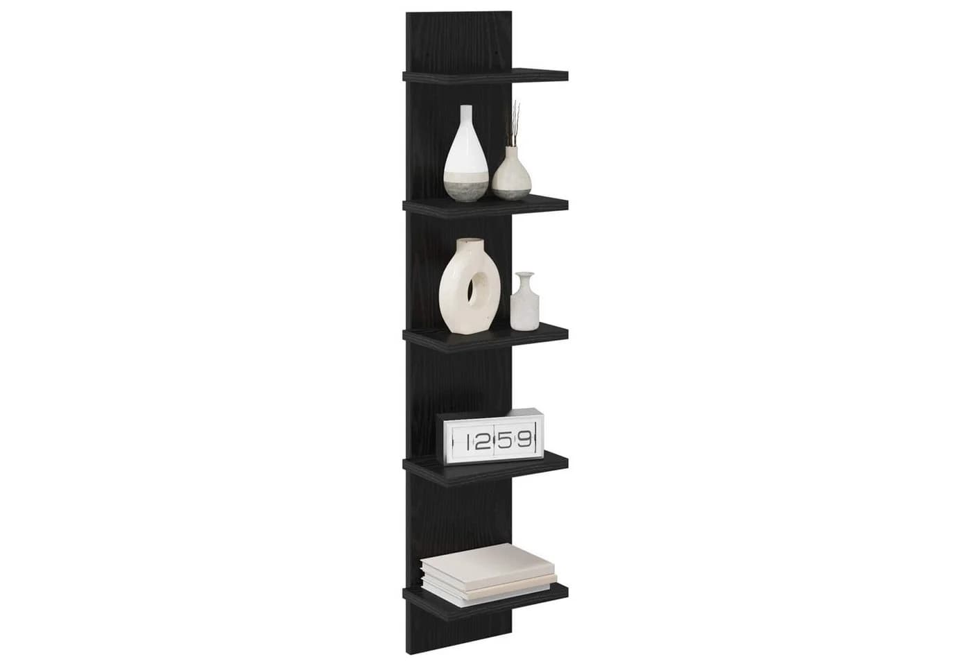 vidaXL Wandregal Schwarz Eichen-Optik Modernes Holzwerkstoff Regal - Bild 3