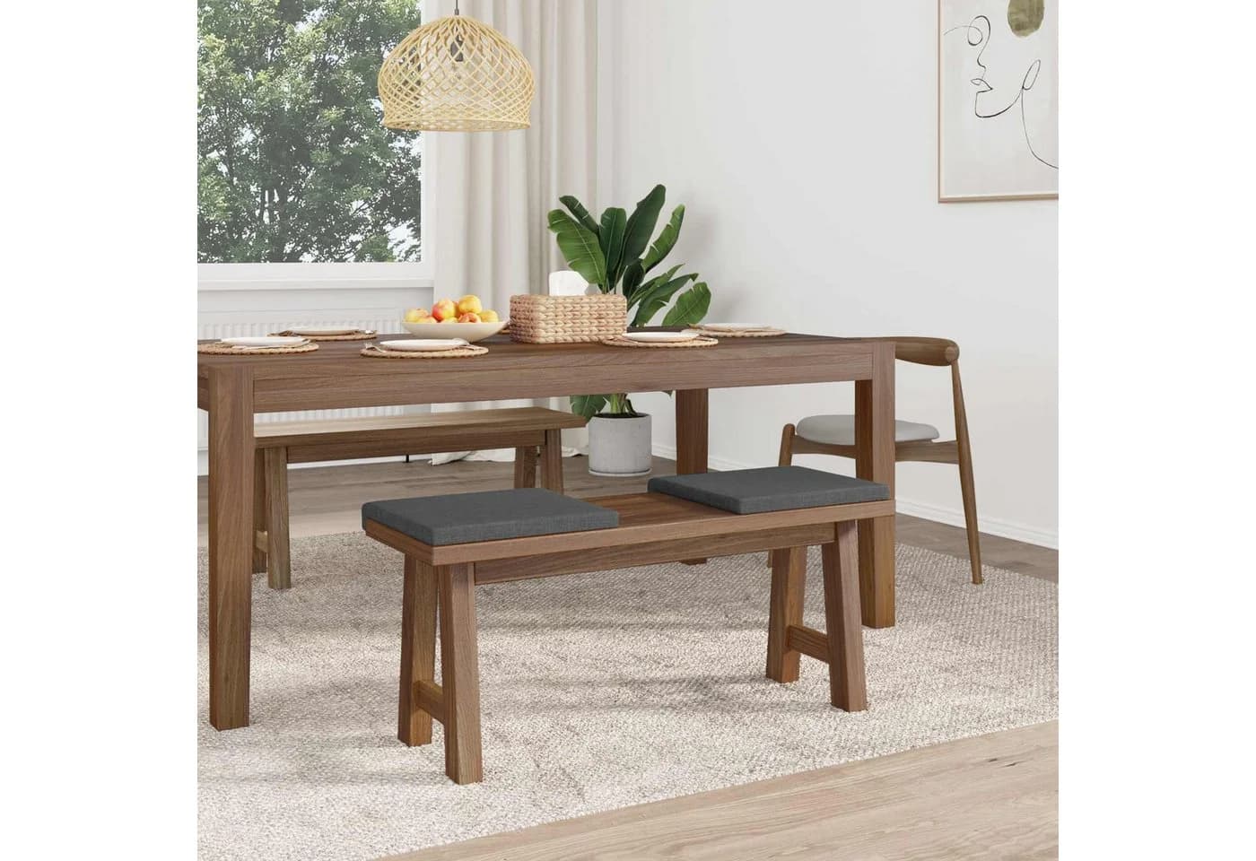 vidaXL Sitzauflage Bankkissen 2er Set Dunkelgrau Polyester - Bild 3