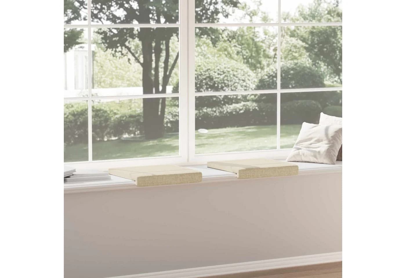 vidaXL Sitzauflage Bankkissen 2er Set Creme Polyester - Bild 4