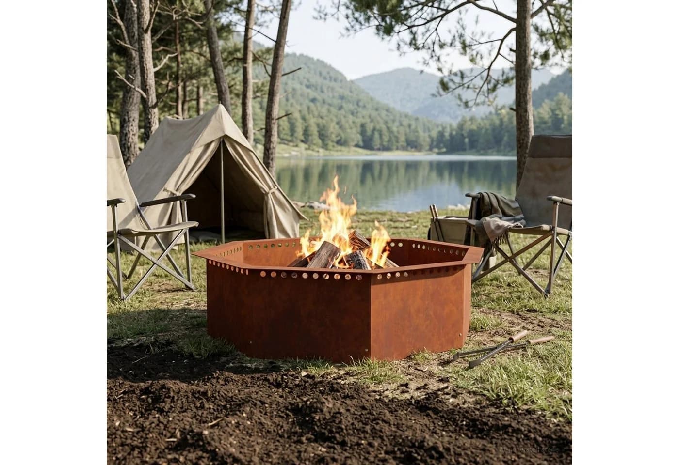 vidaXL Feuerstellenring Rostoptik Wetterfeststahl