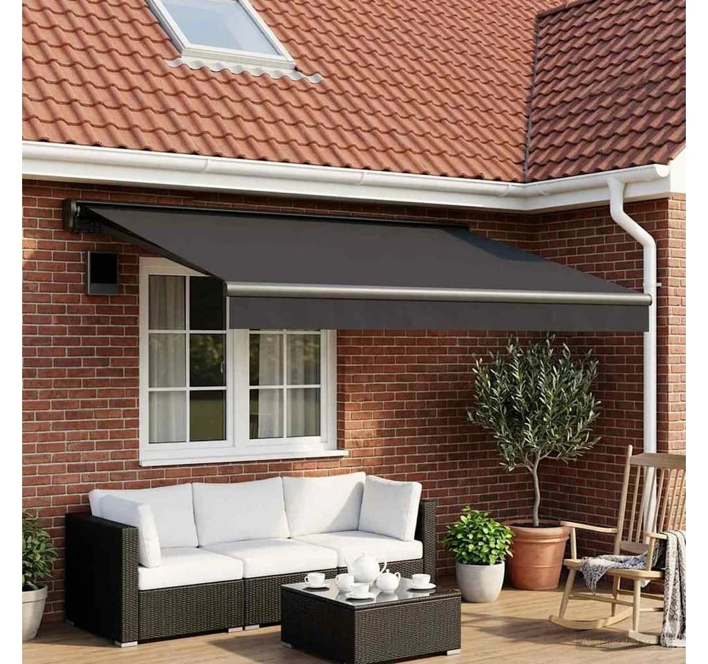 vidaXL Markisenersatzstoff Anthrazit 350x250 cm Polyester