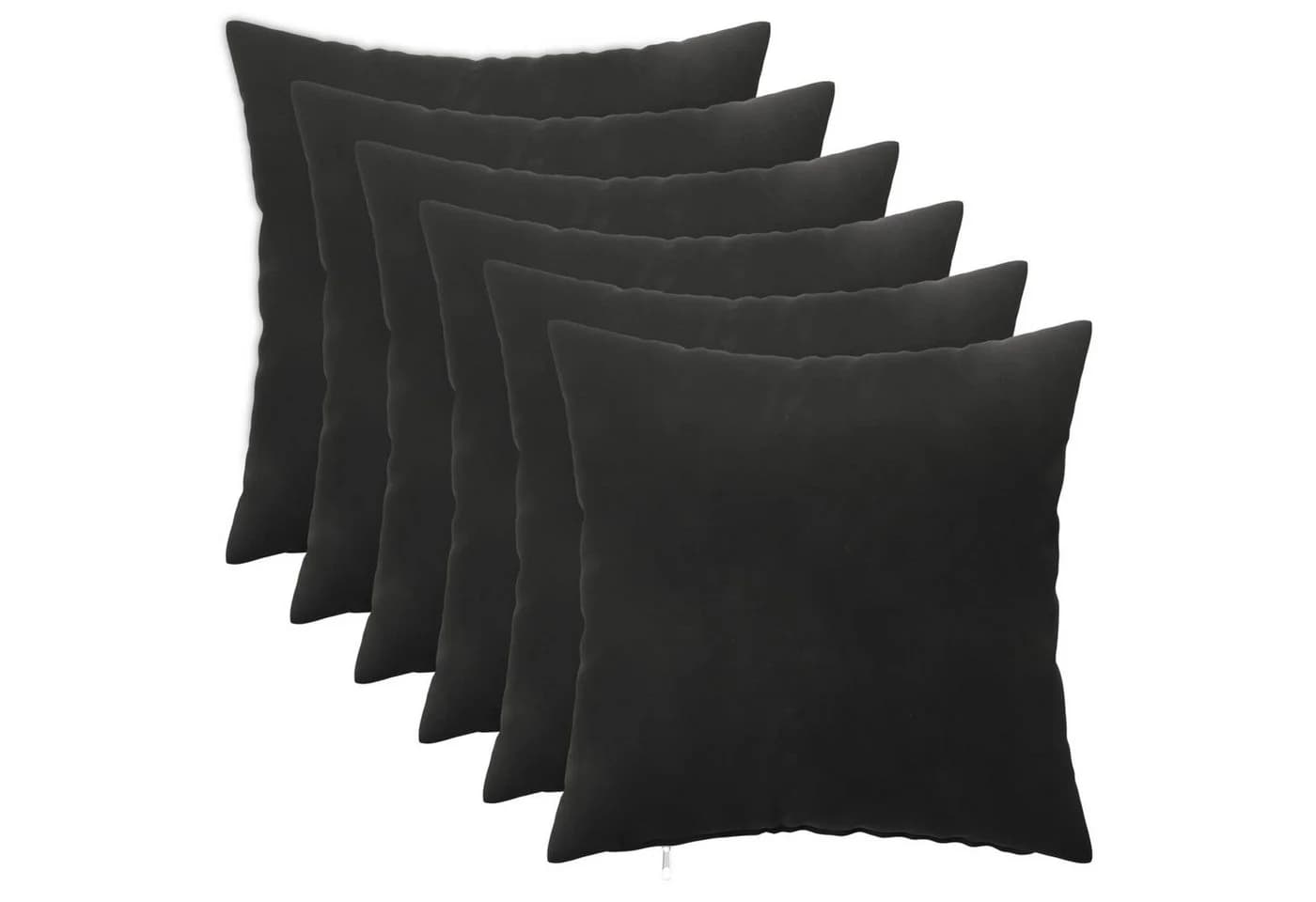vidaXL Zierkissen-Set 6 Stk. Schwarz Samt 35x35 cm - Bild 2