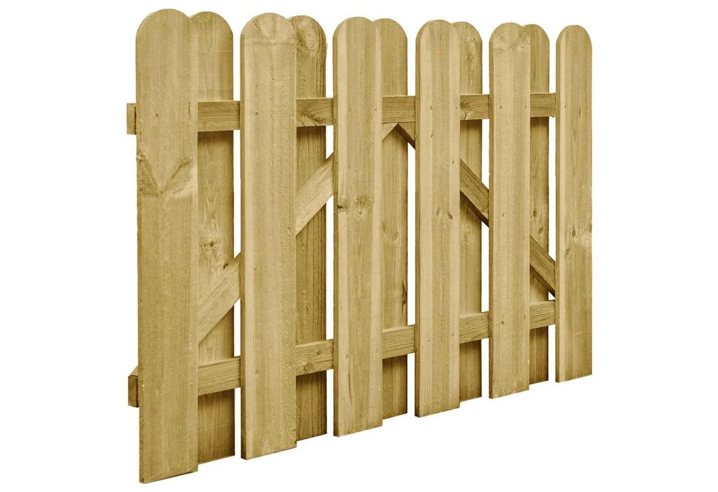 vidaXL Gartentor 100x75 cm Massives Kiefernholz Grün Gewölbt - Bild 2