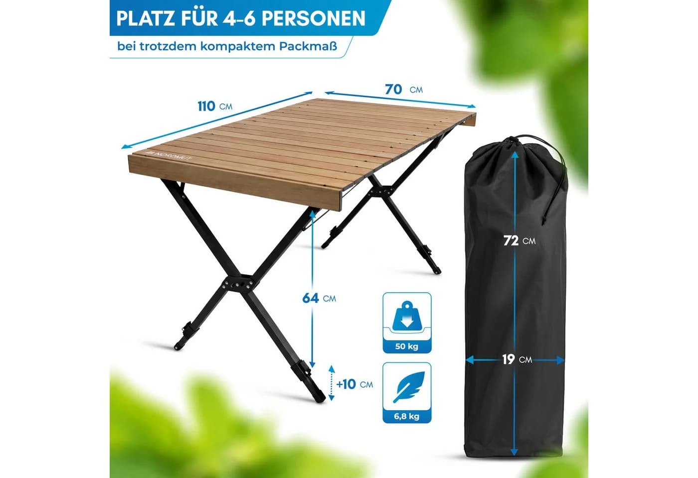 Nordmut Campingtisch Talkku Klappbar Anthrazit Aluminium