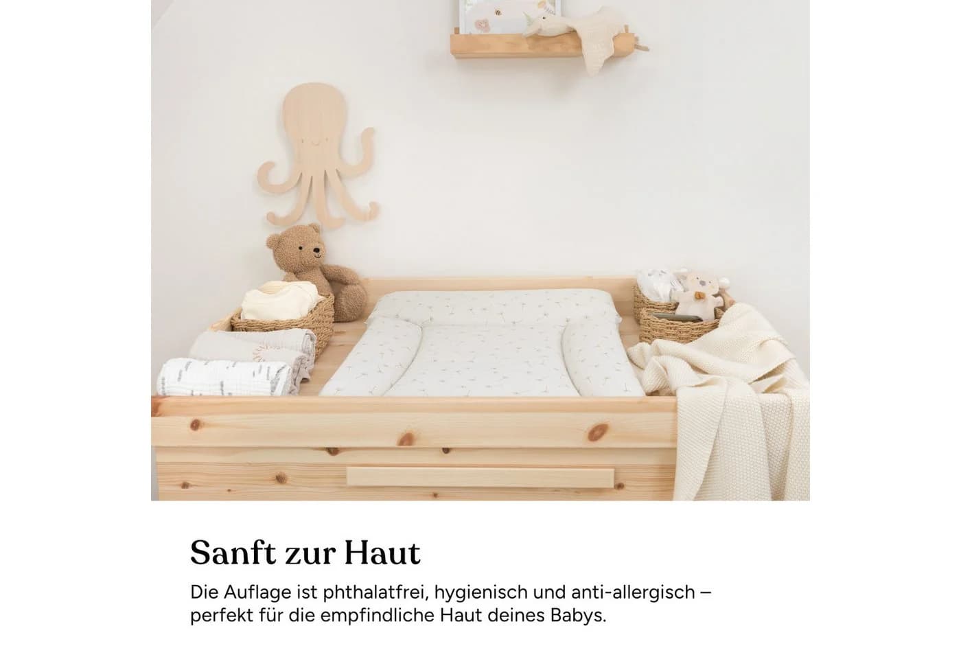 Ehrenkind Wickelauflage abwaschbar beige 50x70 cm