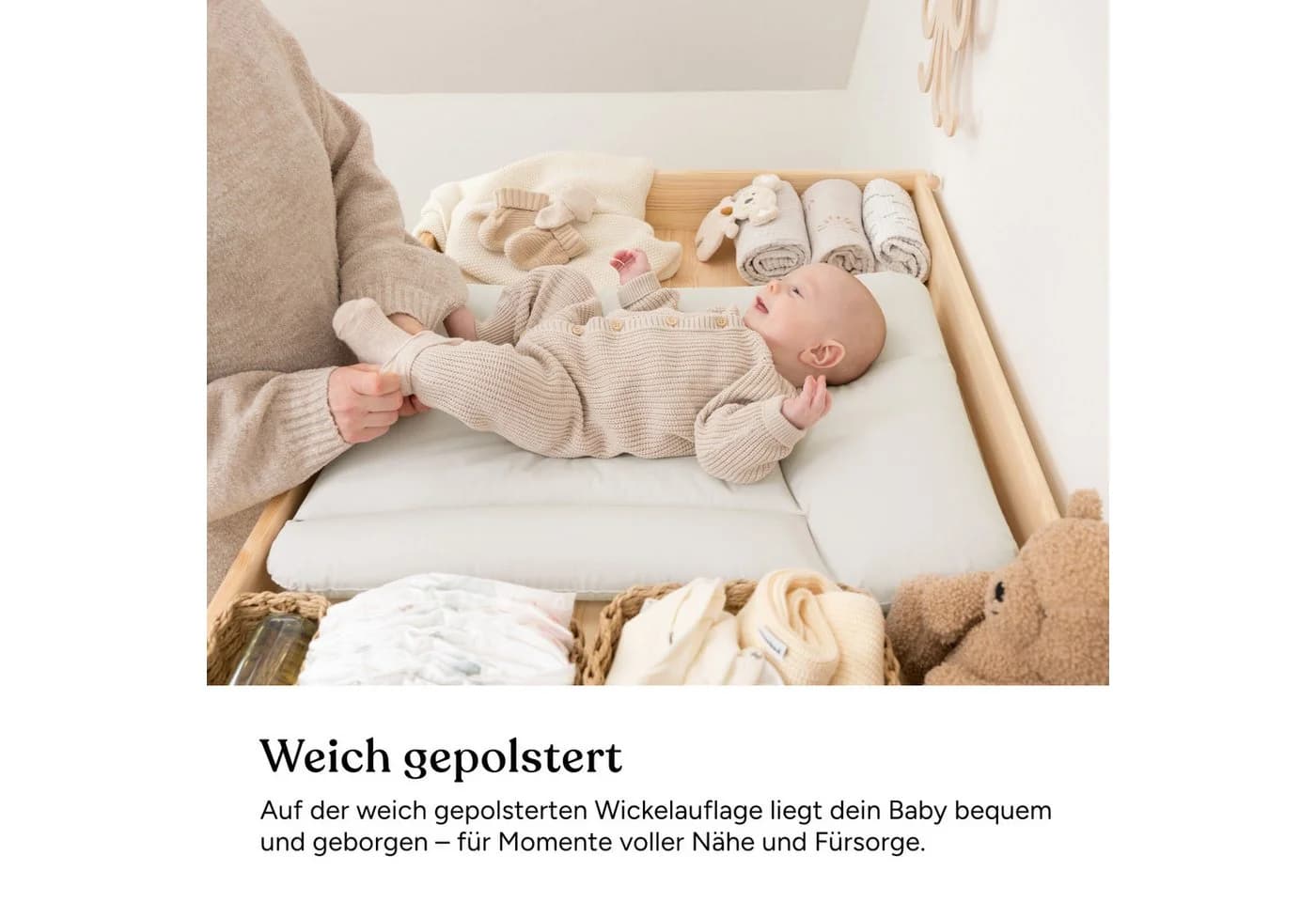 Ehrenkind Wickelauflage abwaschbar beige 50x70 cm - Bild 4