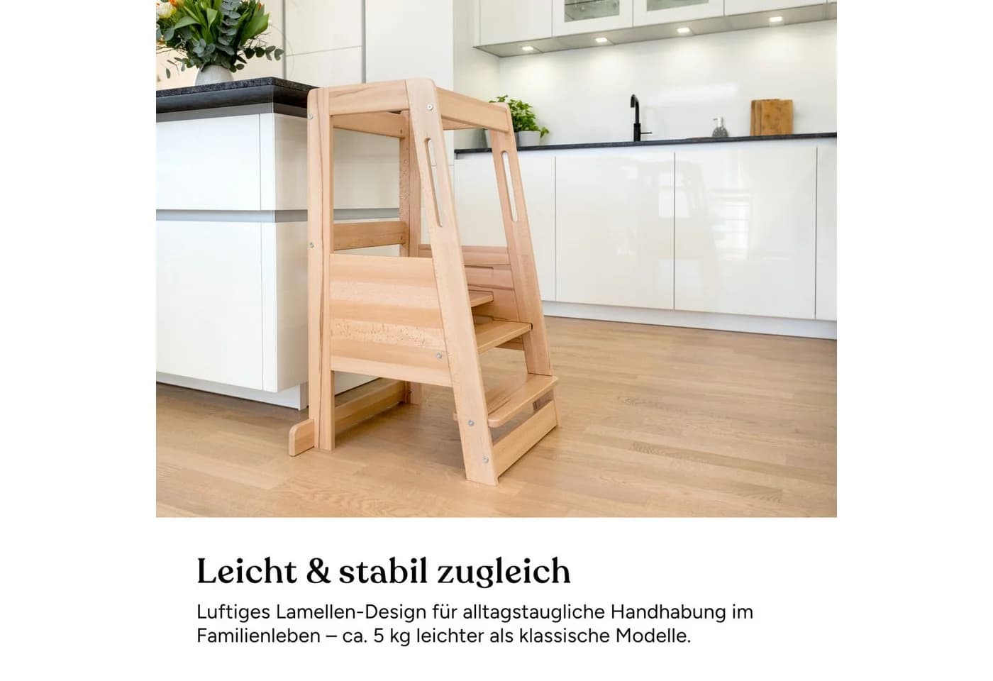 Ehrenkind Lernturm Buche transparent lackiert 3-fach höhenverstellbar