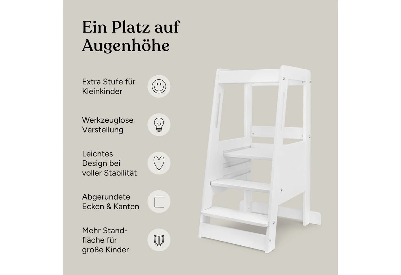 Ehrenkind Lernturm Buche transparent lackiert 3-fach höhenverstellbar - Bild 3