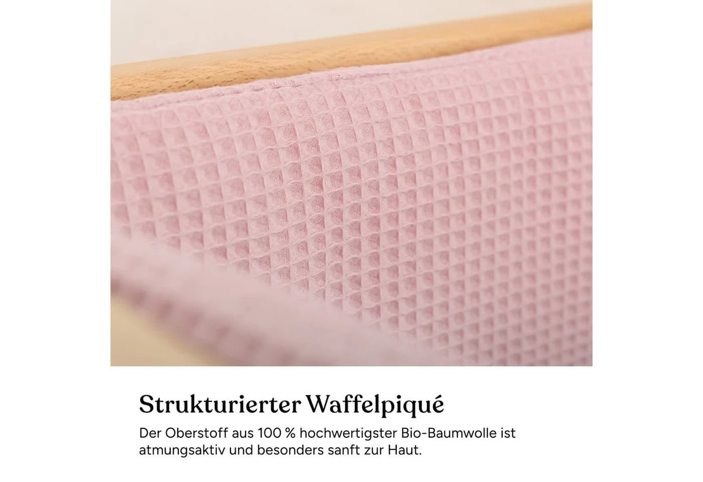 Ehrenkind Bettumrandung Babybett Bio-Baumwolle Rosa Waffelpiqué - Bild 5