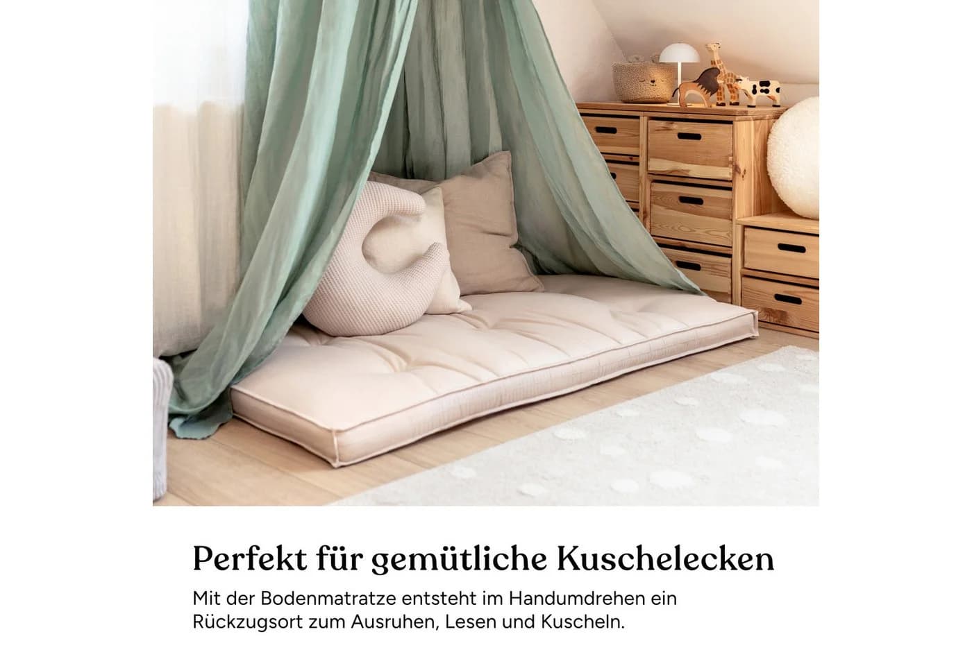Ehrenkind Bodenkissen aus Bio-Baumwolle Beige