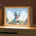 OnlyWow Nachttischlampe Lightbox Drache Blau Dimmbar LED Bild 2