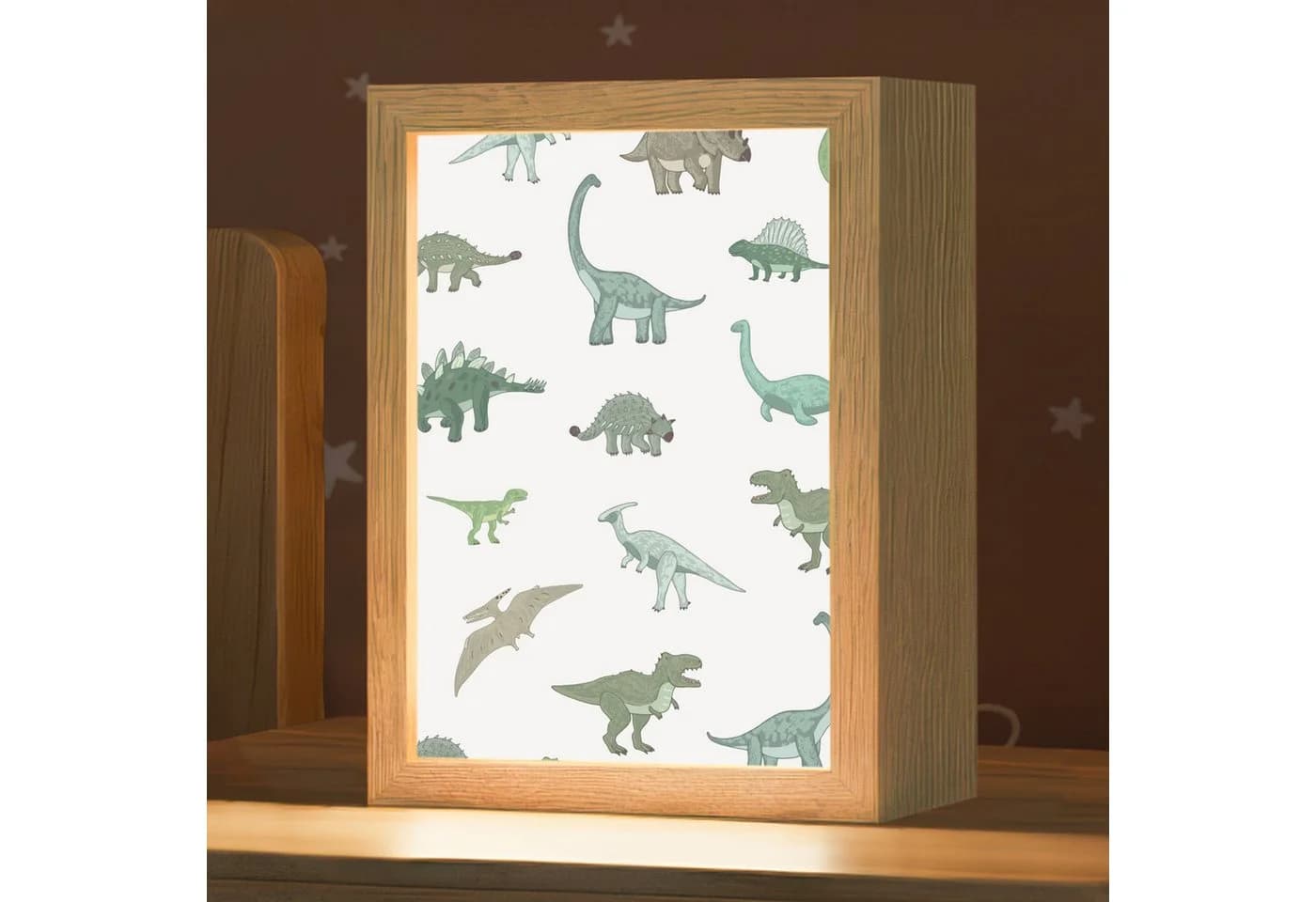 OnlyWow Nachttischlampe Lightbox Dino Dinosaurier Dimmbar LED - Bild 2
