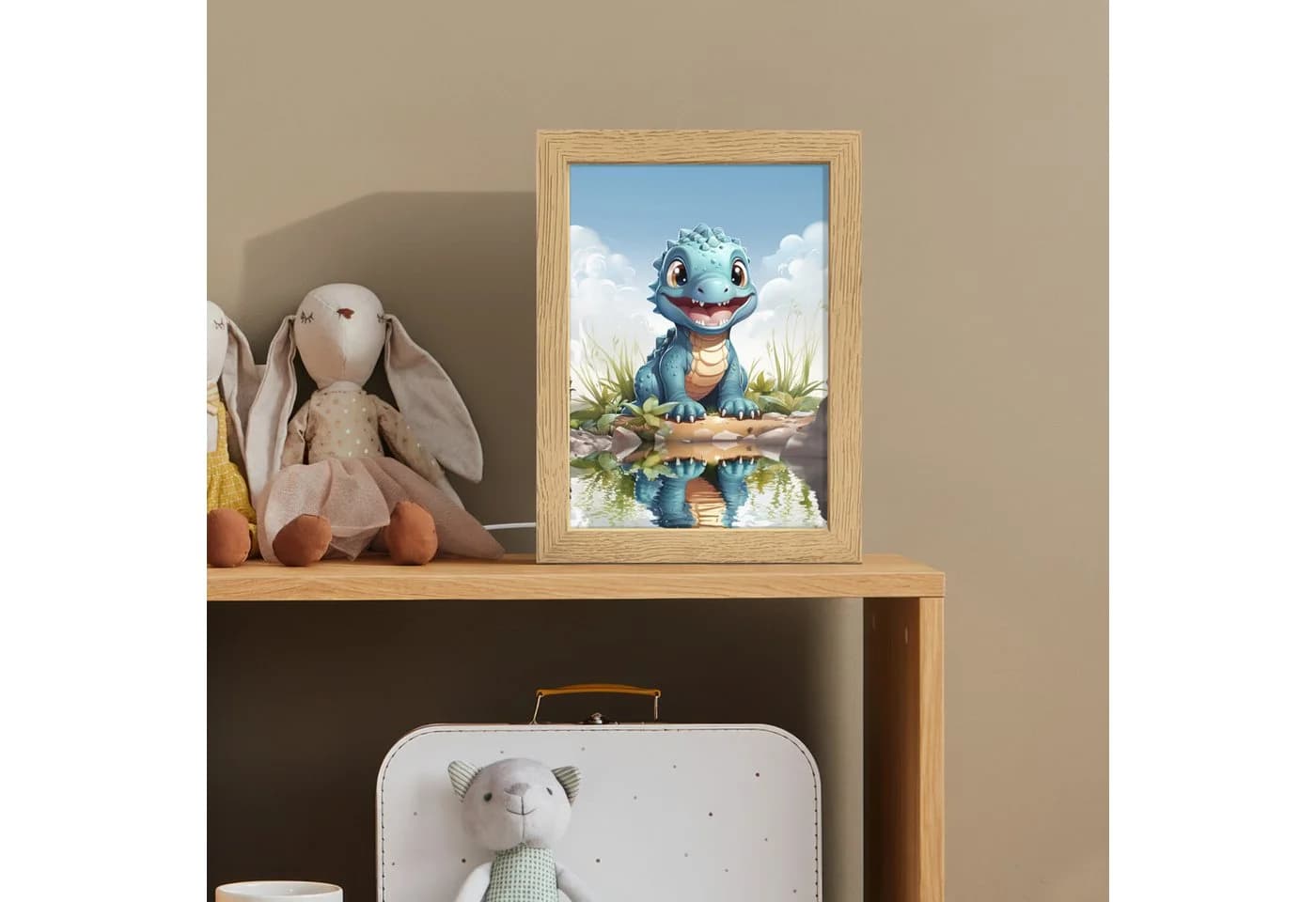 OnlyWow Nachttischlampe Lightbox Drache Blau Dimmbar LED - Bild 4