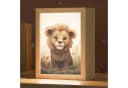 OnlyWow Nachttischlampe Lightbox Löwe Dimmbar LED Holzrahmen Bild 2