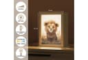 OnlyWow Nachttischlampe Lightbox Löwe Dimmbar LED Holzrahmen Bild 3