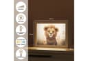 OnlyWow Nachttischlampe Lightbox Löwe Dimmbar LED Holzrahmen Bild 3