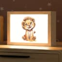 OnlyWow Nachttischlampe Lightbox Löwe Dimmbar LED Nachtlicht Kinderzimmer Bild 2